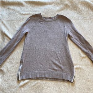 LOFT oatmeal sweater with zip hem